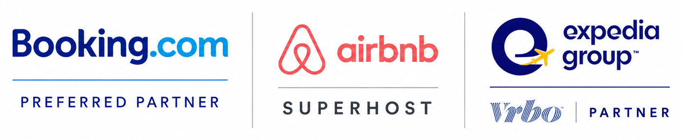 Booking.com Preferred Partner, Airbnb Superhost, Expedia Group y Vrbo Partner